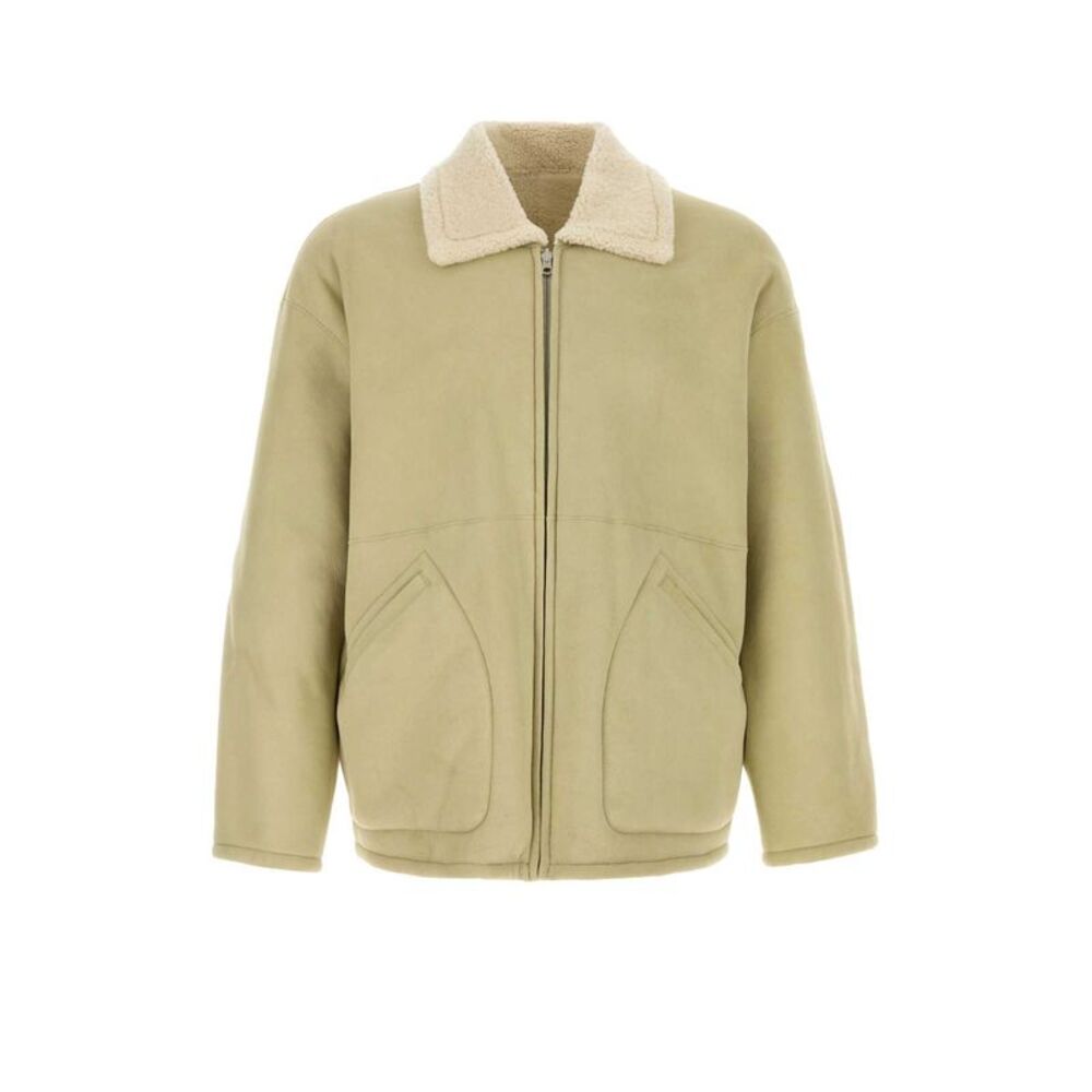 Auralee Men Mint Green Shearling Merino Jacket